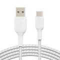 Braided USB-C to USB-A Cable (1m / 3.3ft, White)