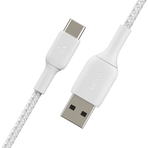 Braided USB-C to USB-A Cable (1m / 3.3ft, White)