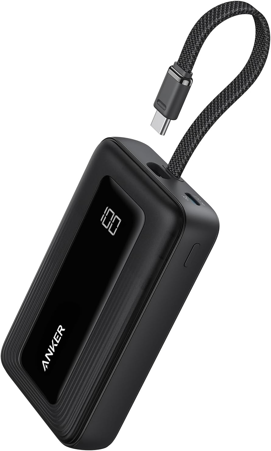 Anker Zolo Power Bank (2025) 20000mAh 30W with Built-in USB-C Cable