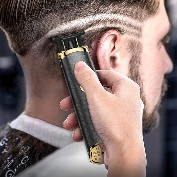 HP22 Retro Design Engraving Electric Hair Clipper Black & Gold Color