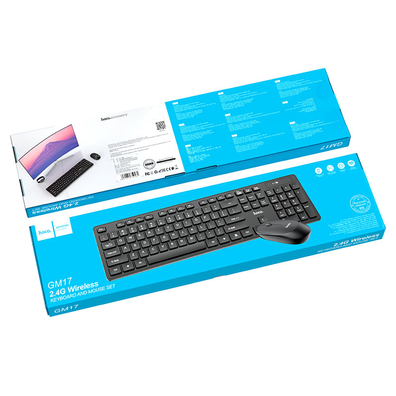 Keyboard + mouse set “GM17” wireless EN / RU