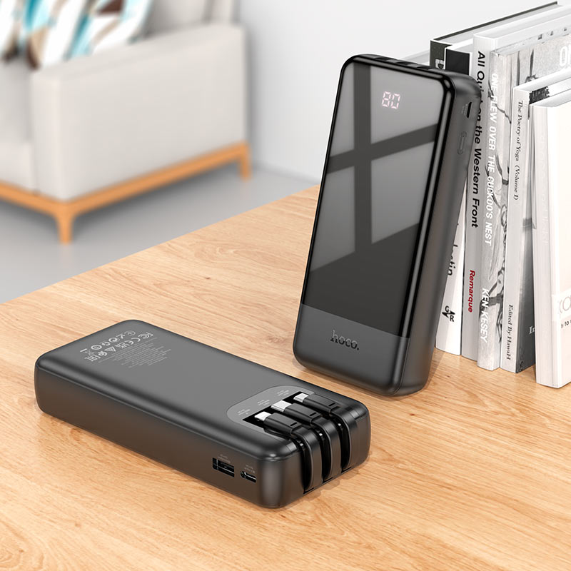 Power bank "J114A Charger" 20000mAh with built-in cables